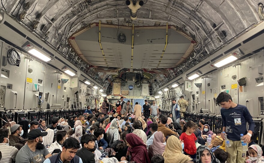 The Mohib family left Kabul on a C-17 military plane.