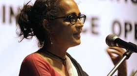 Indian writer and activist Arundhati Roy addresses a gathering in Kolkata, India. Roy was recently accused of sedition for comments she made about the Indian government's relationship with Kashmir. The  government has said it will not press charges.