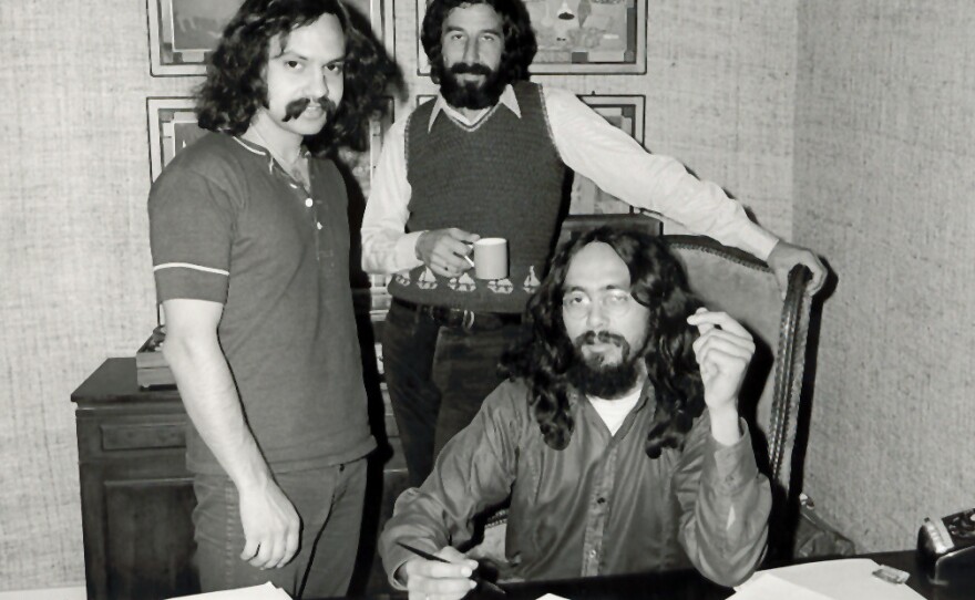 Marin and Tommy Chong (right) signed their first record contract with producer Lou Adler in 1970. In addition to their films, the duo made several comedy albums.