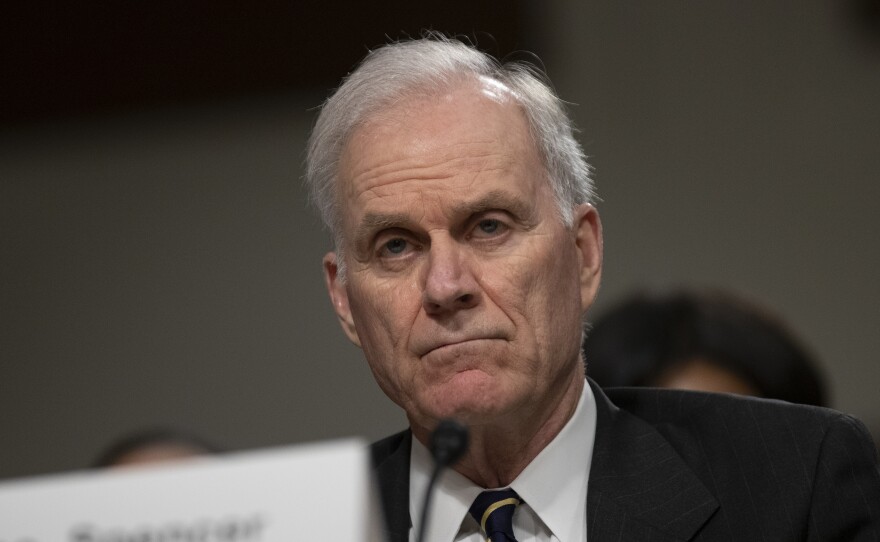 Secretary of the Navy Richard Spencer has been pushed out over his handling of the case of a Navy SEAL accused of war crimes. Spencer is seen here testifying during a Senate Armed Services Committee hearing in April.