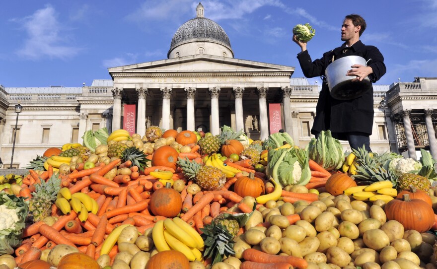 Tristram Stuart, founder of Feeding the 5000, is helping to organize several disco soup events across Europe for World Food Day.