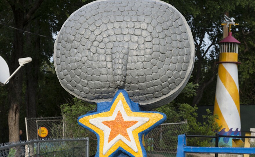 A Texas-size obstacle at the Peter Pan minigolf course in Austin, Texas — created in 1948.