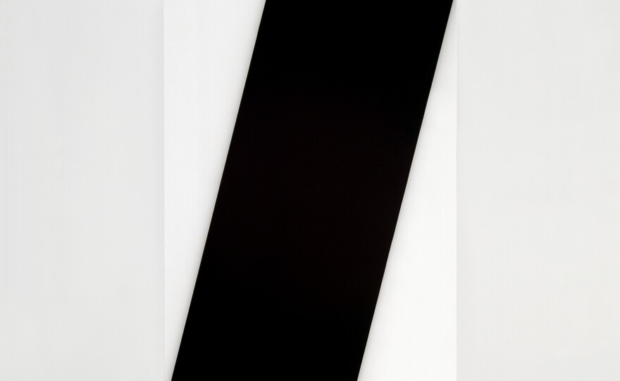 Ellsworth Kelly, Black Diagonal, 2007. Oil on canvas, two joined panels, 103 1/4 x 56 5/8 x 2 3/4 inches. Private collection.