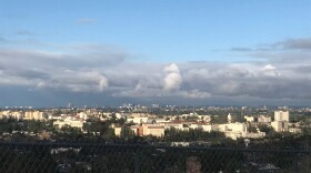 Storm clouds approaching San Diego State University, Friday, May 10, 2019. 


