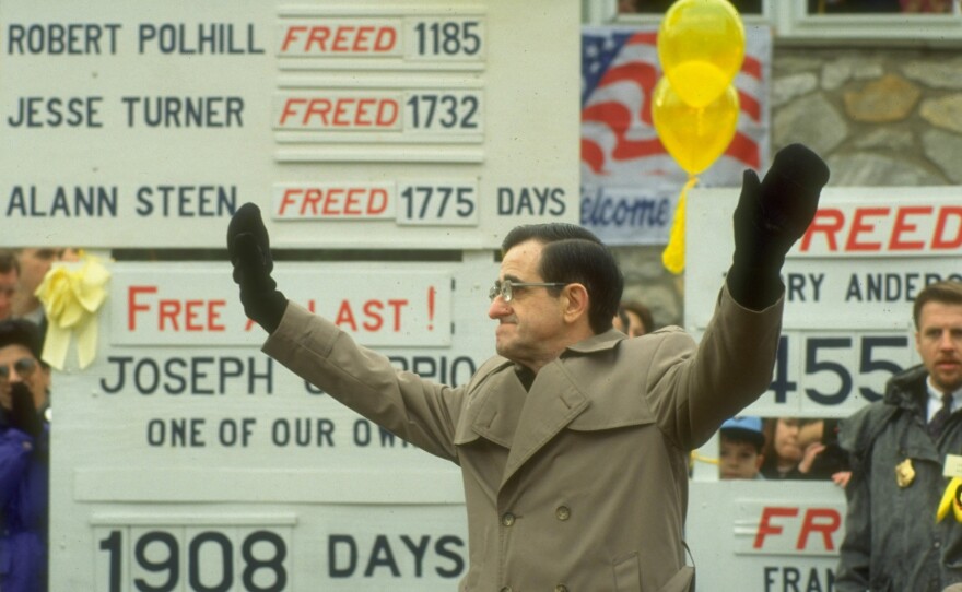 Joe Cicippio is welcomed back in his hometown of Norristown, Pa., on Dec. 6. 1991, just days after he was released from five years as a hostage in Beirut. Cicippio, now 83 and living in Washington, has successfully rebuilt his life following the ordeal.