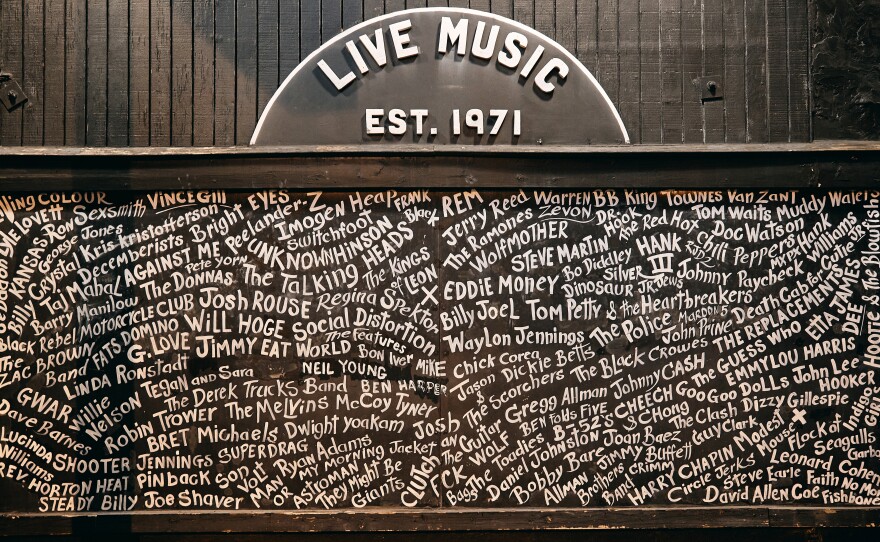 The exterior of the music venue Exit/In in Nashville, Tenn. Small clubs like this were among the hardest hit by the coronavirus shutdowns.