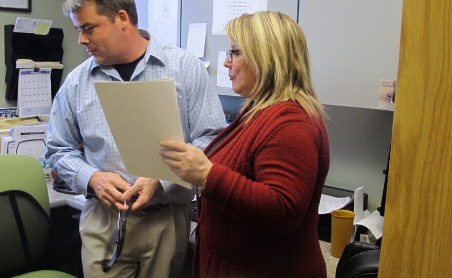 Dr. Craig Smith works with counselor Catherine Bell to provide medication-assisted treatment at North Bridgton Family Practice.