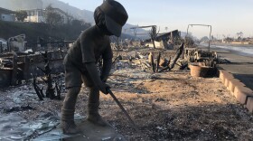 A burned down home at Rancho Monserate Country Club off U.S. Route 395 is shown in this photo, Dec. 8, 2017.
