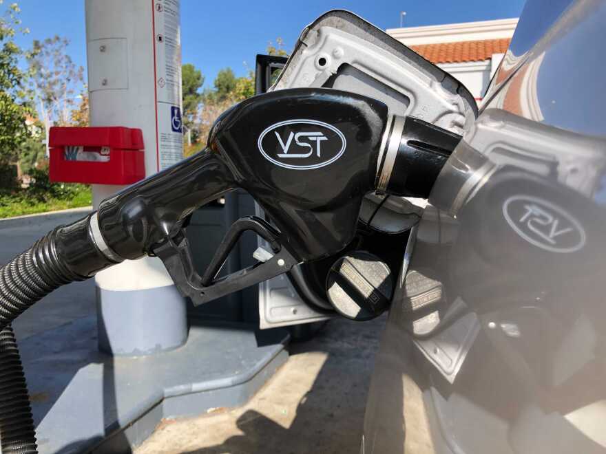 Gas is pumped into a car at a Shell station in Rancho Penasquitos, Calif. Nov. 16, 2021.