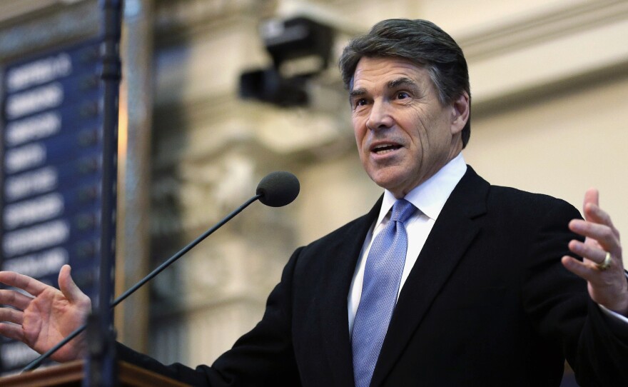 Texas Gov. Rick Perry addresses the opening session of the Texas Legislature in Austin earlier this year.