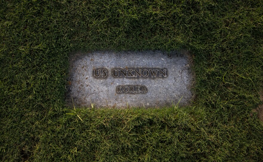 One of the unidentified Korean War remains at National Memorial Cemetery of the Pacific.