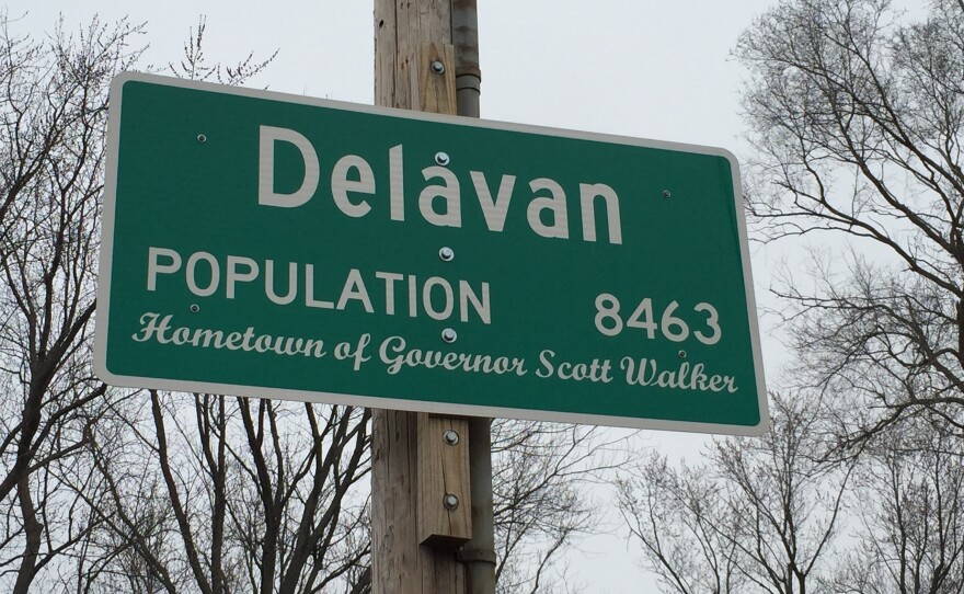 Walker's backers look forward to updating this sign to "Hometown of President Scott Walker."