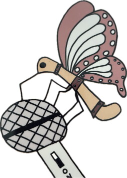 Butterfly on a microphone