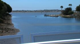 Rose Creek empties into the northern edge of Mission Bay, July 10, 2015.