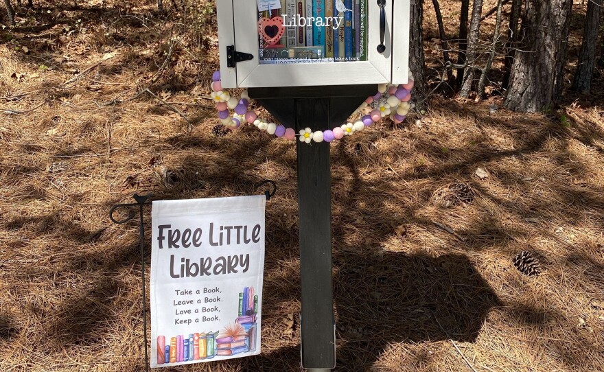 Melinda's Little Library in April 2022.