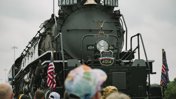 Attendees take photographs and admire Union Pacific's Big Boy No. 4014, the world's largest operating steam engine locomotive, during a stop in Philadelphia on July 5, 2026. As part of the celebration for America's 250th anniversary, the steam engine train is on tour for public display in multiple cities and states across the United States.