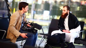 Filmmaker Robb Leech' final interview with Salahuddin before his flight to Mecca, Heathrow Airport.