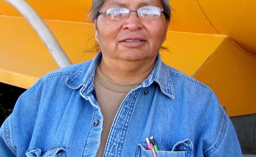 Darlene Arviso is the only one in her extended family with running water so her sisters, her four adult children and grandchildren all come to her house to shower, do laundry and fill their water barrels.