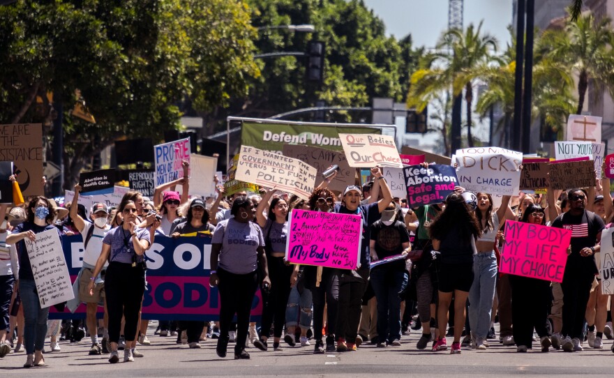 Thousands of people participated in the "Bans Off Our Bodies" rally and protest march in downtown San Diego, May 14, 2022.