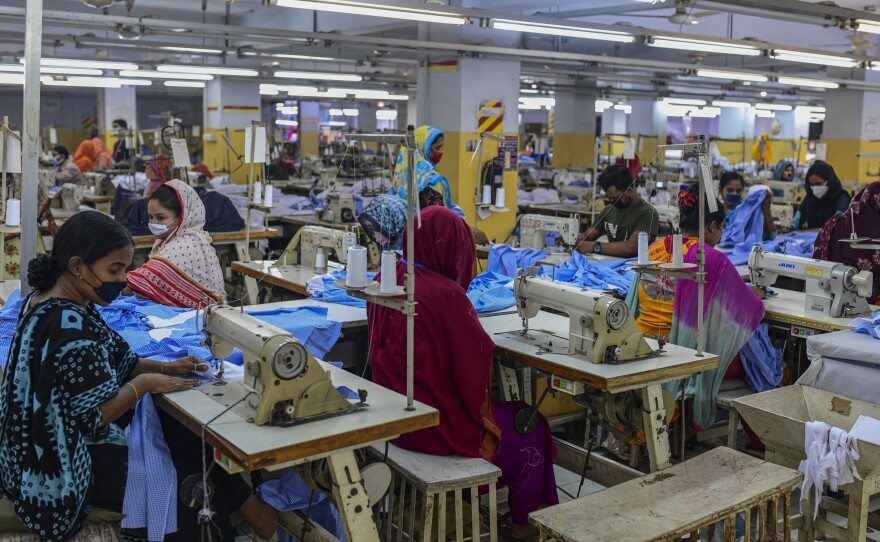 Garment workers were deemed essential employees during Bangladesh's lockdown and some resumed work in Dhaka last month.