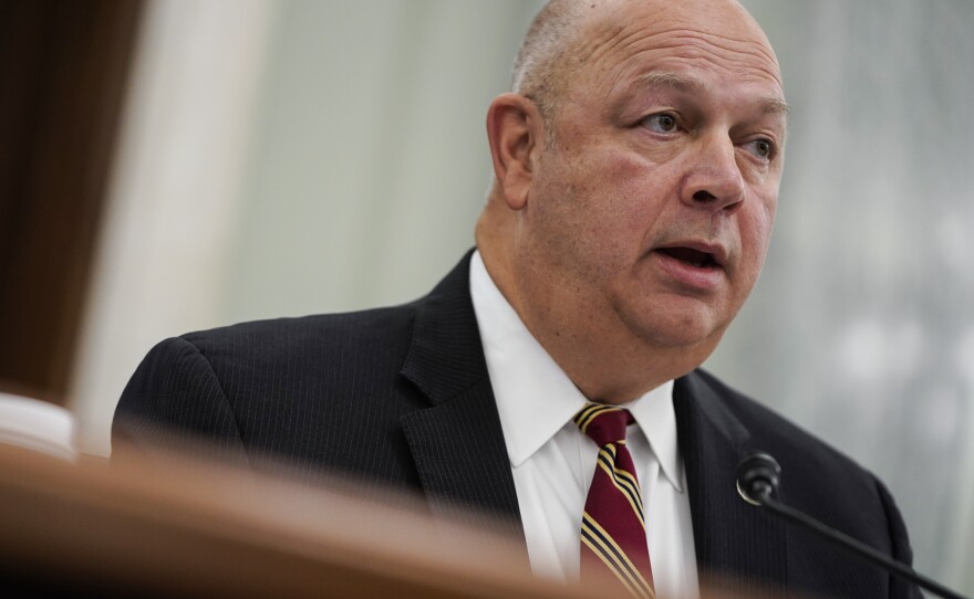 Previous FAA Administrator Stephen Dickson, pictured here at a Senate hearing in November 2021, stepped down from his position in March. A new nominee for his position has yet to receive a confirmation hearing.