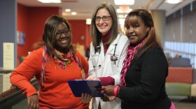 Dr. Amy Middleman with patients at the University of Oklahoma Health Sciences Center.