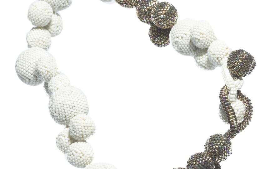 William and Steven Ladd also design and create jewelry. This is Cloud 1: Beaded Ball Necklace.