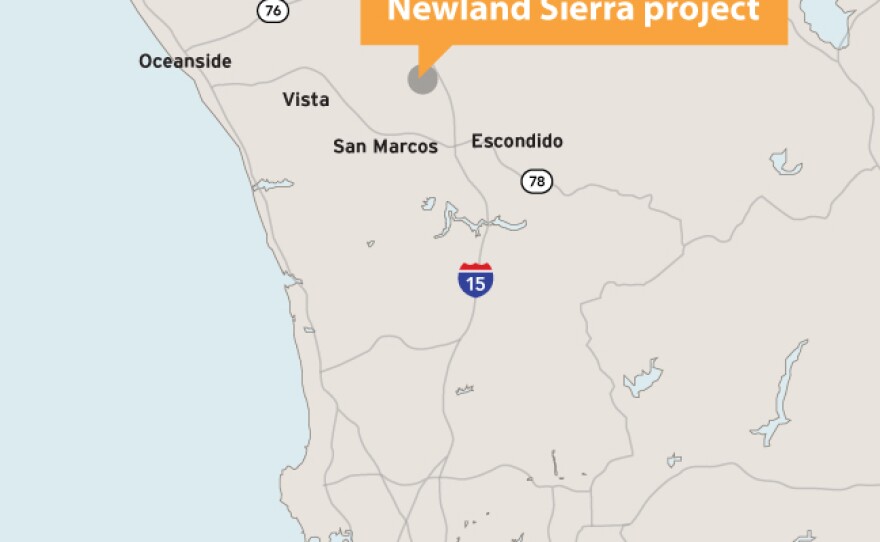 The location of the Newland Sierra project is shown on this map.