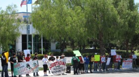 Students from Lincoln High School protest two recent deaths along the U.S.-Mexico border in front of Border Patrol headquarters in Chula Vista on June 22, 2010.