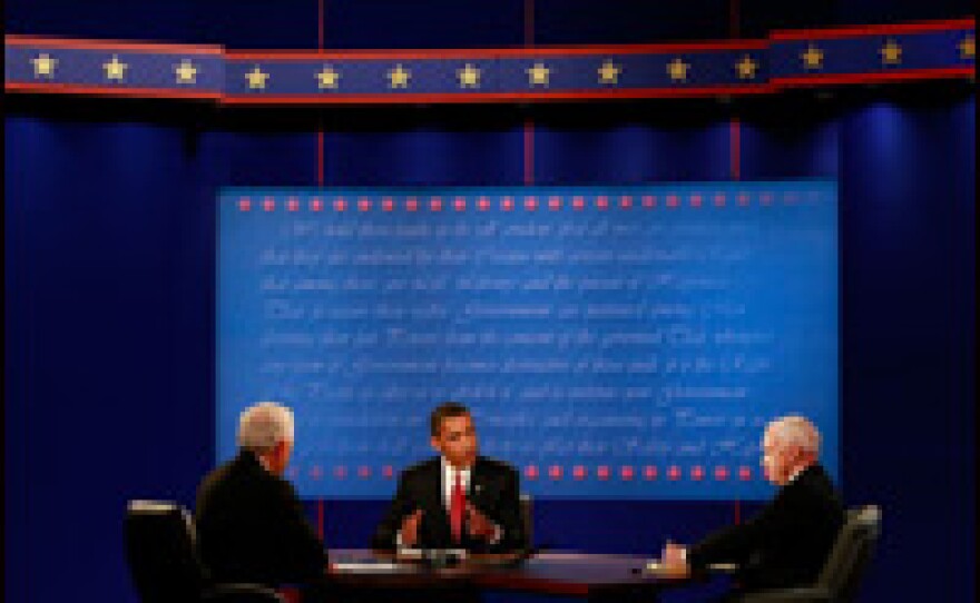 The two candidates sparred over foreign policy, the economy and negative campaign advertising.
