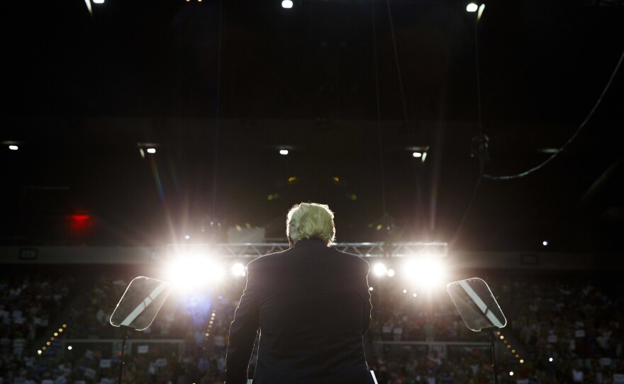 Donald Trump speaks during a rally September 9 in Pensacola, Fla.