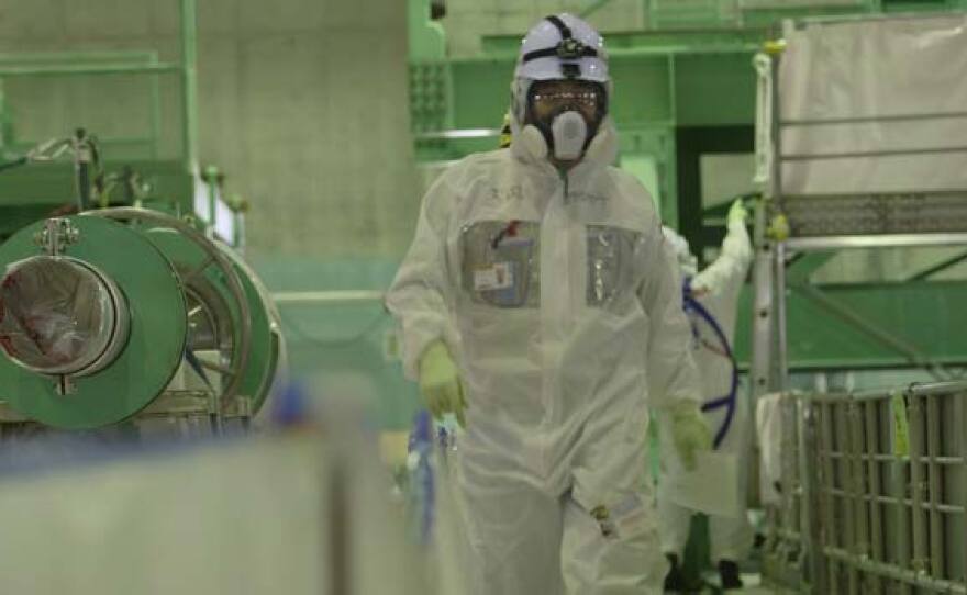 Worker at Fukushima Daiichi Nuclear Power Station.