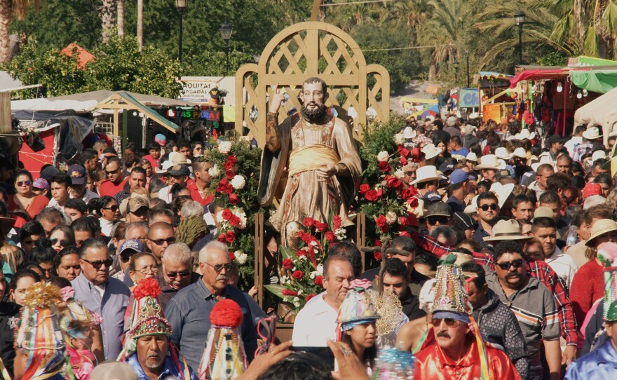 Vaqueros from all points in the peninsula gather at Mission Loreto - the first in the Californias to make a horseback pilgrimage to Mission San Javier and honor its patron saint.