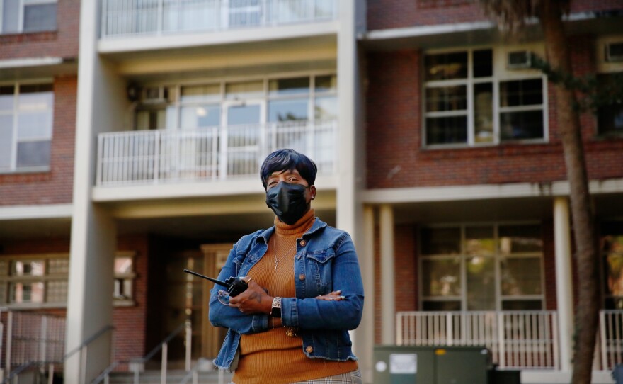 "I'm not trying to be arrogant here," says Tanya Hughes, who oversees the residential hall cleaning staff at the University of Florida. "Without us this campus shuts down."