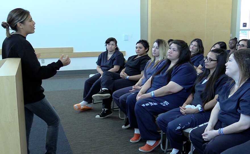 Two formerly incarcerated women step into a powerful new role, advocating for gender prison reform and education over incarceration. Los Colinas, Santee, Calif. (undated photo)