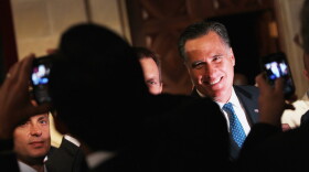 Mitt Romney greets guests after addressing the Latino Coalition's 2012 Small Business Summit at the U.S. Chamber of Commerce in May.
