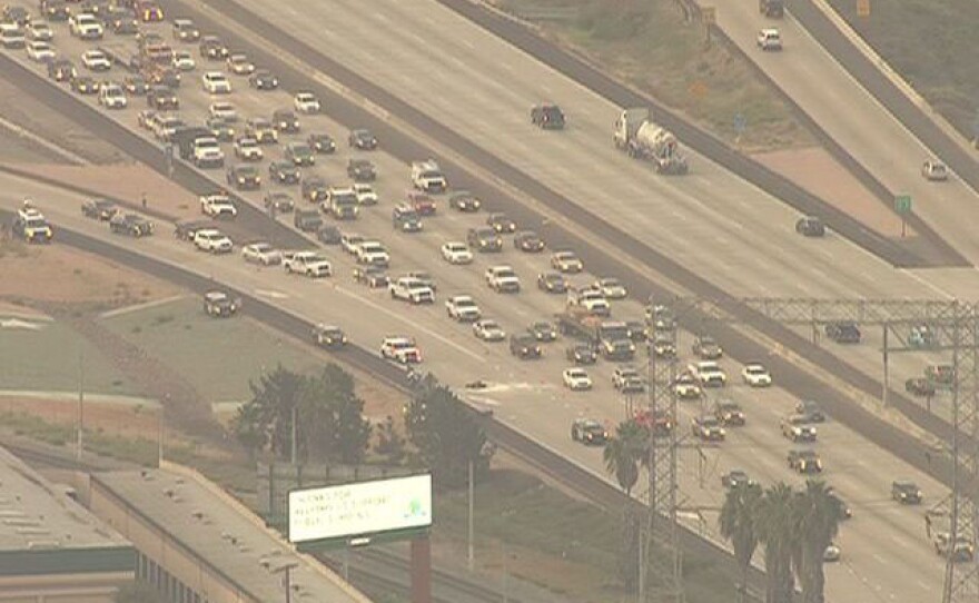 Two motorcycles were involved in a crash on the connector ramp from State Route 54 to Interstate 5, Sept. 22, 2015.