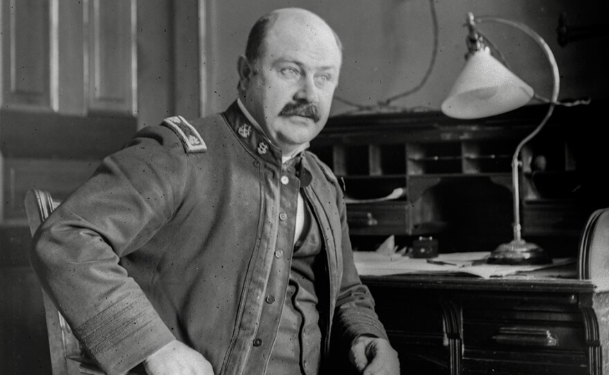 Joseph J. Kinyoun in uniform at desk June 29, 1901