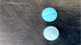 'M-30' street drug shown in this undated photo released July 25, 2019, by San Diego County Sheriff's Department.