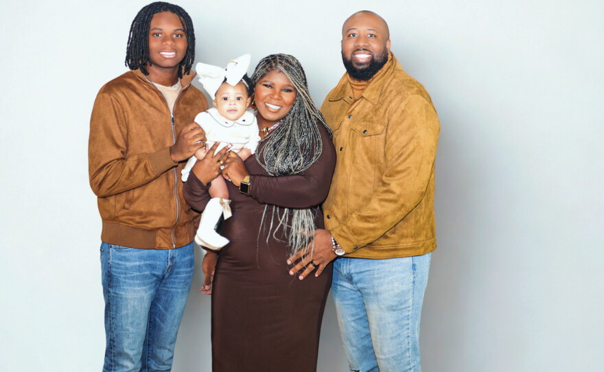 Nadia Gramby, her husband Shamar and their two kids.