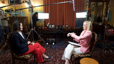 Gov. Gretchen Whitmer is interviewed by Margaret Hoover.