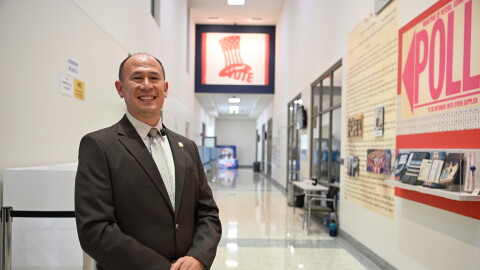 Shawn Brom, San Diego Registrar of Voters, poses for a photo at the San Diego Registrar of Voters office in San Diego, Calif. May 22, 2026.