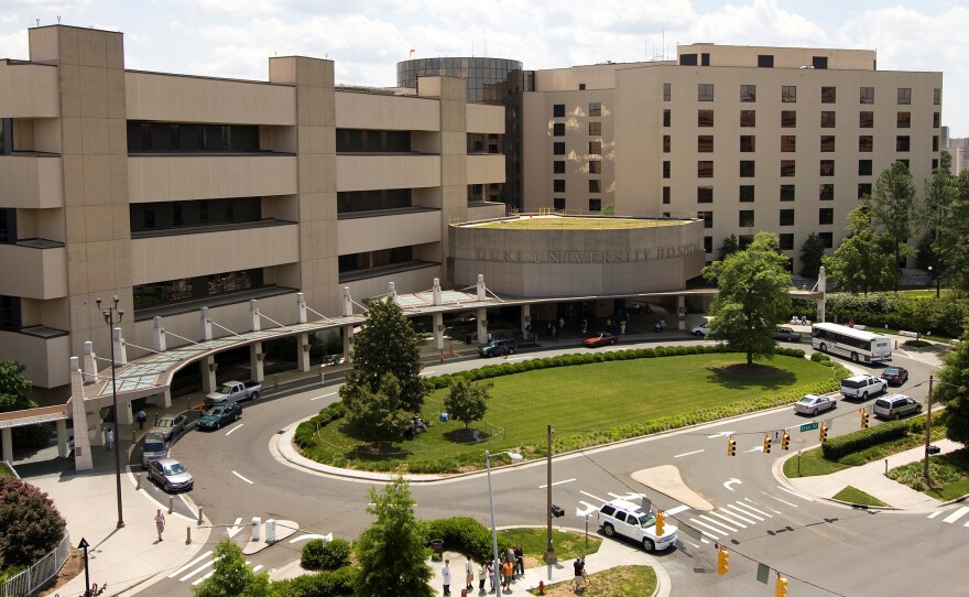 Duke University is paying the U.S. $112.5 million to resolve allegations that it violated the False Claims Act by submitting falsified research data to win or keep federal grants. Here, a photo shows the Duke University Hospital in Durham, N.C., in 2008, when some of the fraud was alleged to have taken place.