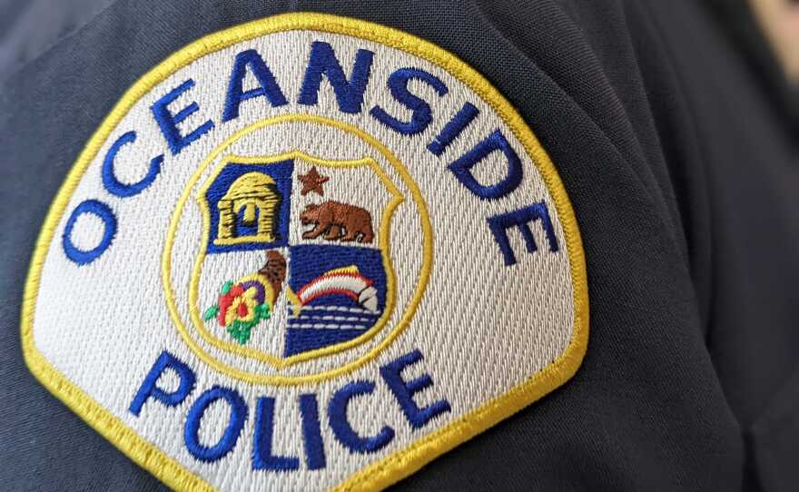 An Oceanside Police officer's badge. San Diego County, Calif. April 18, 2022.