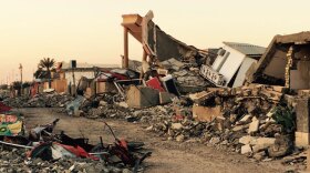 A neighborhood in Tikrit, Iraq, that was destroyed by Shia militia as acts of retribution toward Sunni residents who they believe harbored ISIS.