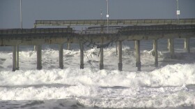 Damage from high surf on the Ocean Beach Pier, Jan. 18, 2019.