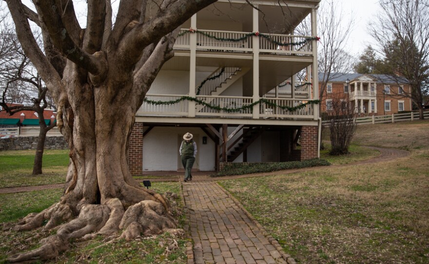 National Park Service ranger Emma Murphy gives a tour of the Andrew Johnson Homestead in Greeneville, Tenn.