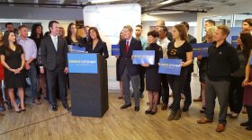Denise Gitsham announces her run for San Diego's 52nd Congressional District, Nov. 5, 2015.