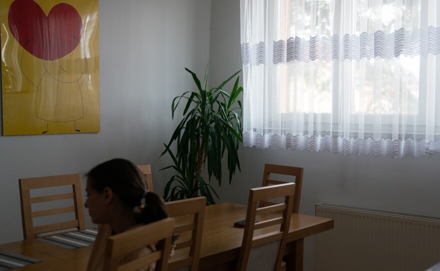 A Ukrainian girl is being fostered at a home in Poland.