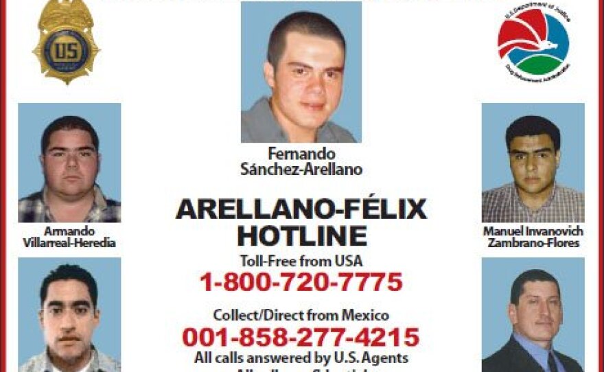 A poster released by the U.S. Drug Enforcement Administration in 2009 seeks information related to the Arellano-Felix organization.